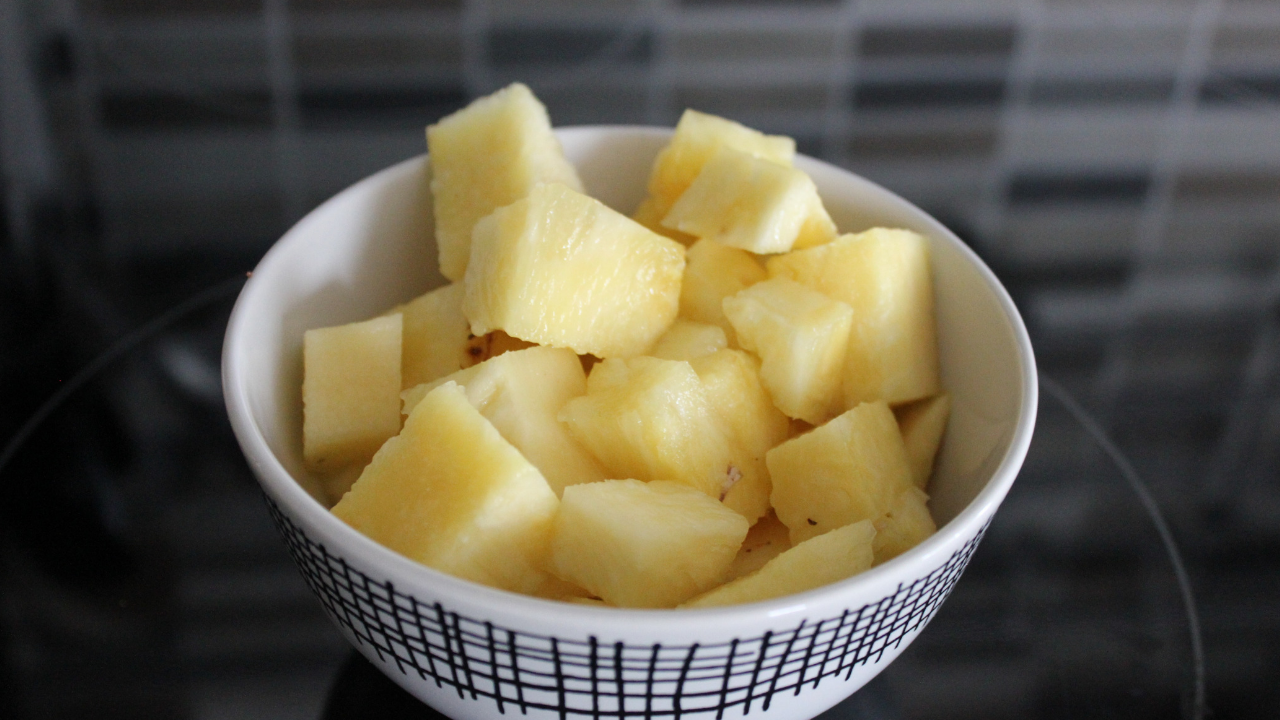 Chunks of ripe pineapple